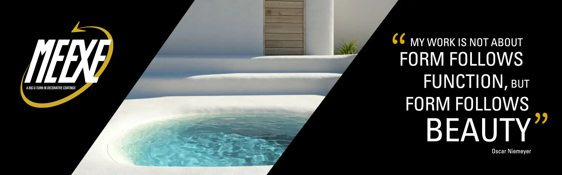 Piscina de color blanco revestida de microcemento